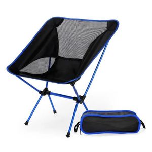 CHAISE DE CAMPING Chaise bleue - Table de chaise pliante de camping 