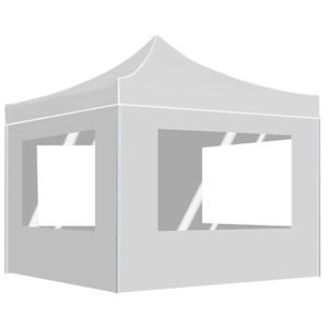 TONNELLE - BARNUM ZO6362Magnifique- Tente de réception pliable Tonnelle de Réception Jardin Chapiteau avec parois Aluminium 3x3 m Blanc
