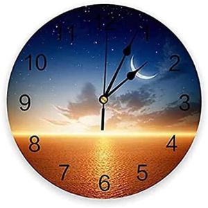 HORLOGE - PENDULE Horloges Murales Pour Salon Modern Sea Sunset Moon
