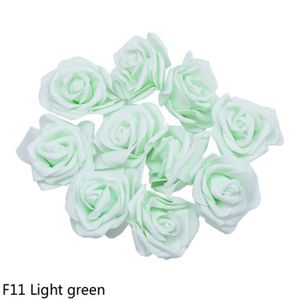 FLEUR ARTIFICIELLE 8cm - F11 vert clair - Grandes roses sans tige en 