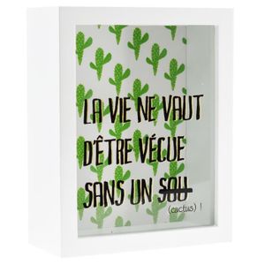 Atmosphera Tirelire vitr/ée d/écor/ée avec Licorne et Message