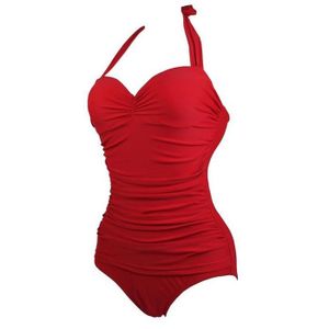 maillot de bain femme rouge 1 pièce
