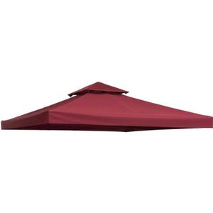 TONNELLE - BARNUM Outsunny Toile de toit de rechange pour pavillon tonnelle tente protection contre le soleil double toit 300 x 300 cm rouge niveux