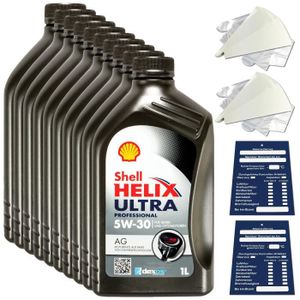 HUILE MOTEUR 10 Litre Original Shell Helix Ultra Prof. Ag 5W30 Huile 550040557 Acea C3 Kit