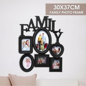 Cadre photo /"Family/" pour 10 photos noir familles cadre photo
