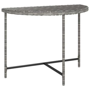 TABLE DE JARDIN  Table de jardin Gris 100x50x75 cm Résine tressée 3