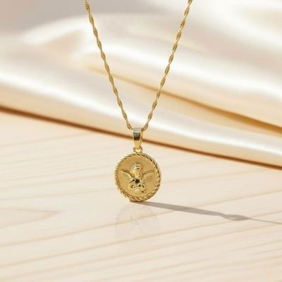 Collier Enfant écureuil Plaqué Or 750/1000 - Chaîne 45 Cm, Neuf Avec étiquettes, Bijou Animalier
