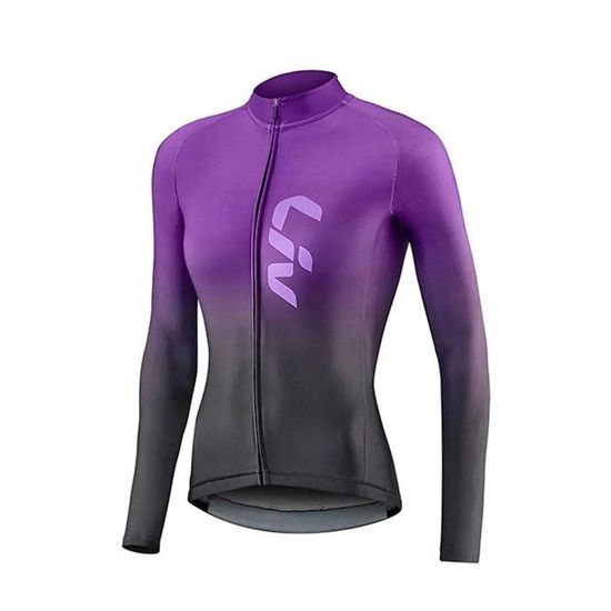 Maillot Cyclisme Femme Hiver Polaire - Tenue VTT Manches Longues + Cuissard Gel 19D