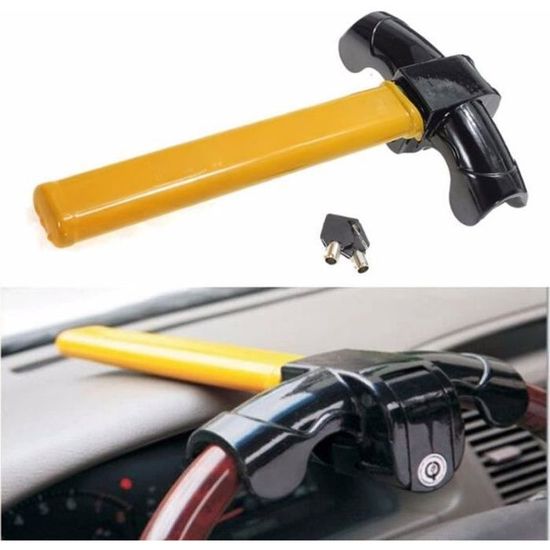 Auto Antivol de Volant pour Voiture, Serrure de Volant Dispositif de Blocage, T-bar Bloque