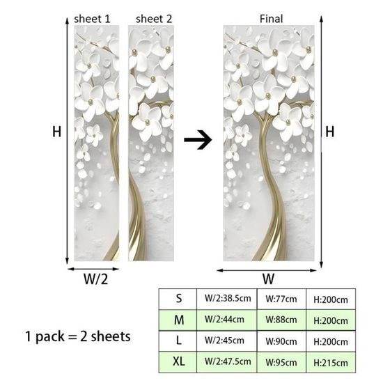 Stickers 3D Porte Poster 95x215 Cm Phare Et Village Papier