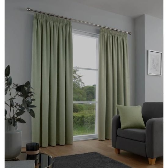 SHINELAND Lot de 2 panneaux de rideaux occultants vert émeraude foncé
