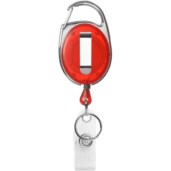 Porte-badge Enrouleur Blanc Avec Mousqueton Et Clip Ceinture - Cordon Rétractable De 80 Cm - Idéal Pour événements Et Entreprises