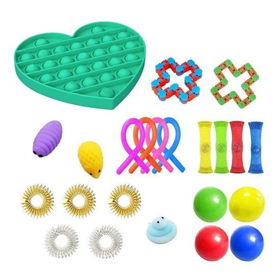 Lot De 4 Jouets Anti-Stress Colorés - Cubes Souples PU Pour Enfant Et Adulte Soulagement Anxiété