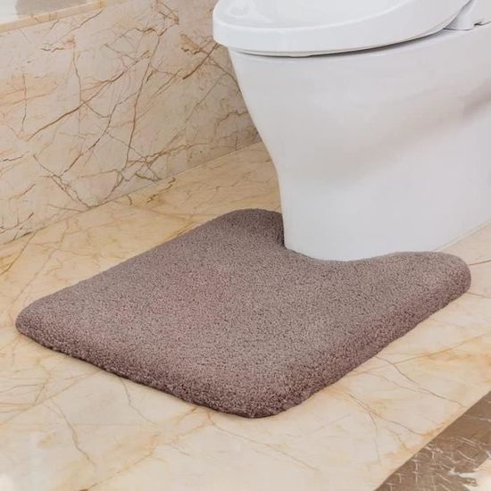 Tapis Bain Absorbant JARITTO Tapis Bain Douche Contour WC - Microfibre Chenille Absorbante - Antidérapant - Lavable Machine - 51x51cm Tapis Douche Chenille