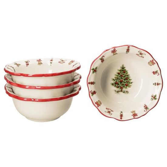 Service à Petit-déjeuner De Noël MamboCat Maestro Natale - 5 Pièces En Céramique Pour 2 Personnes (beurrier, 2 Assiettes, 2 Tasses) - Décor Festif