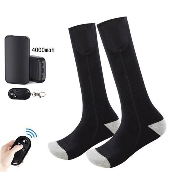 Chaussettes chauffantes pour hommes et femmes, à piles, idéales pour la