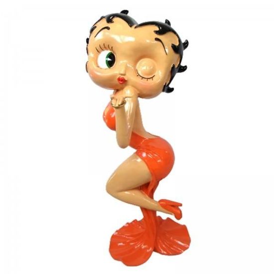 Grande Statue Betty Boop En Résine - Robe De Soirée Blanche, 95 Cm, Neuve