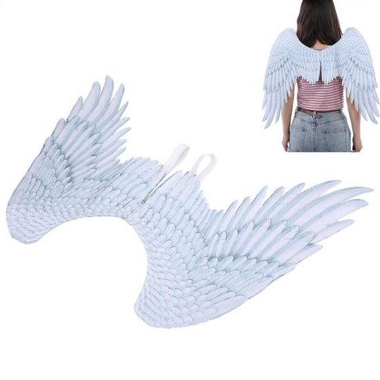 Ailes D’Ange LED Luminenses + Auréole, Baguette & Jupe – Costume Ange 4 Pièces Enfant Carnaval Halloween Noël Cosplay