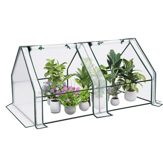 Serre De Jardin WOLTU Tipi – 200x80x200cm, Film PE Anti-UV, Cadre Acier, Idéale Pour Tomates, Légumes Et Fleurs