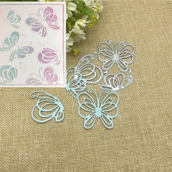 3 Matrices De Découpe Métal Papillons Botaniques - Pour Scrapbooking, Cartes, Gaufrage