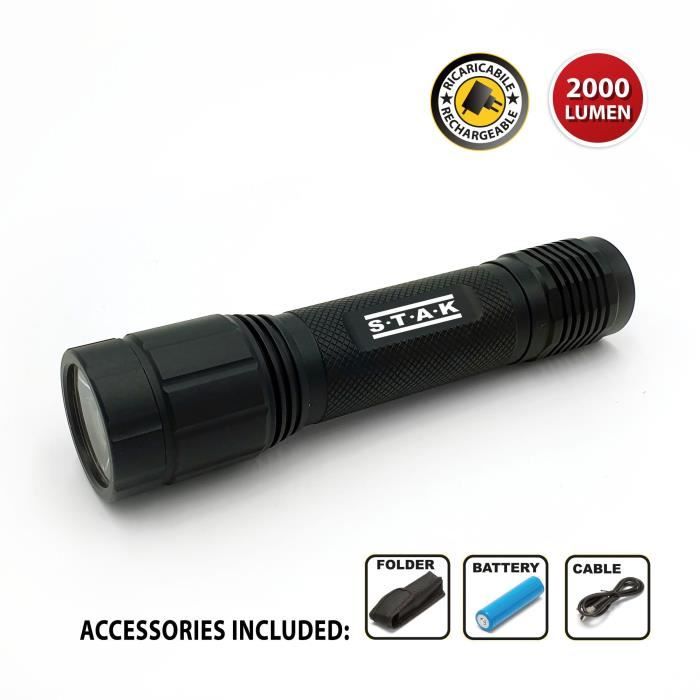 Acheter Lampe de poche LED à projecteur 2000 m, lampe de poche laser blanche haute puissance 500 W, lampe torche puissante rechargeable par USB, lampe à main