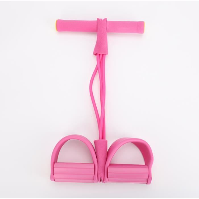 Corde De Tension Multifonctionnelle Résistance Formation 4 Tube Jambe Exerciseur Bande Pédale Équipement de Gym, Rose