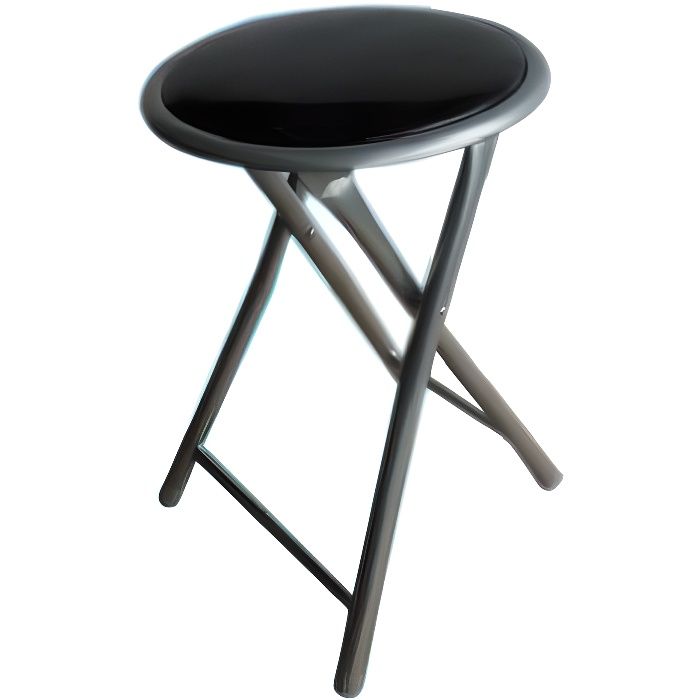 LOT DE 2 TABOURETS PLIANT NOIR