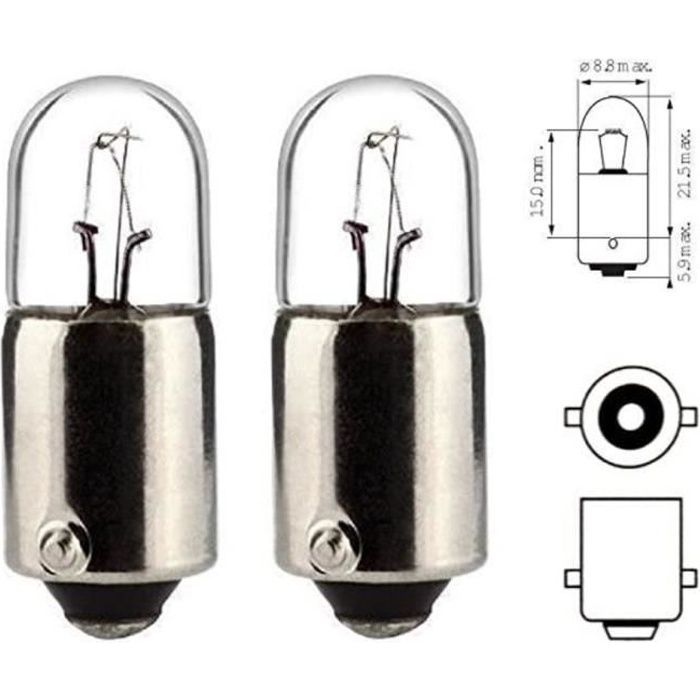 2x AMPOULE 6V 4W BA9S VOYANT TABLEAU DE BORD COMPTEUR MOTO MOBYLETTE SCOOTER CYCLOMOTEUR FEU PHARE DE POSITION