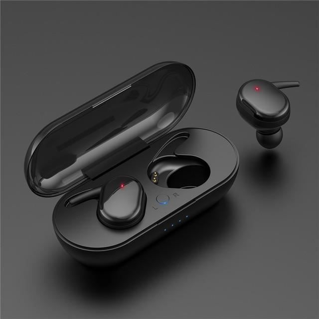 Casque audio Bluetooth 5.0 casque TWS 4D basse stéréo HiFi sans fil casque d'empreintes digitales tactile jeu casque - Black