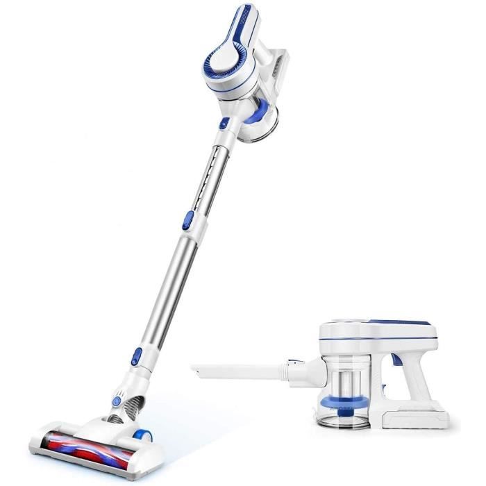 APOSEN Aspirateur Balai sans Fil sans Sacs Puissant avec Batterie Amovible Tube Métallique Télescopique Grand Bac à Poussière de 1L