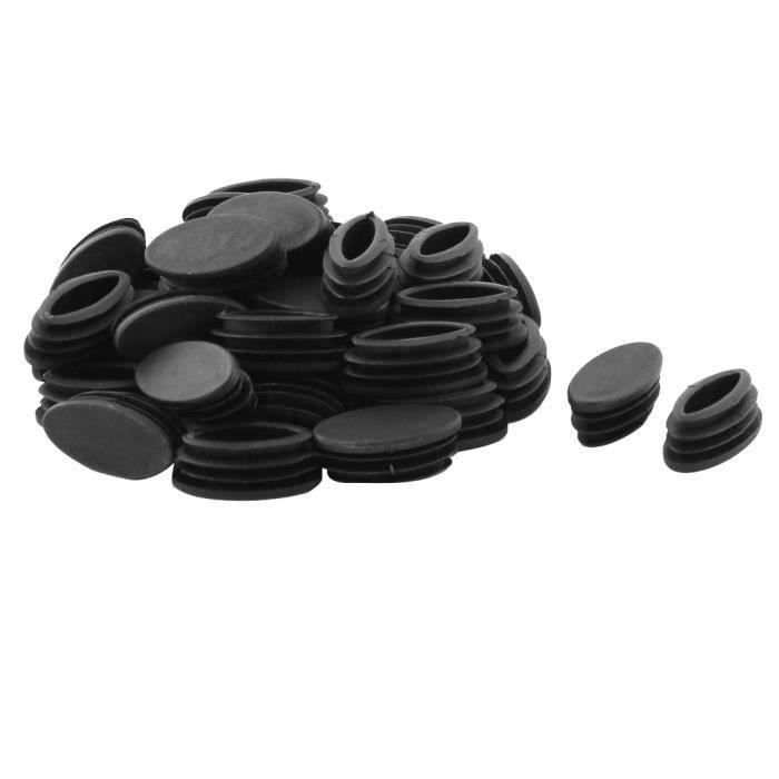 Sourcingmap Table Chaise pieds Tube ovale en plastique noir insert tuyau 20 x 40mm 40 pcs Bout0109-18D-39201