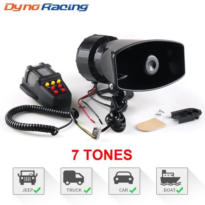 Système d'alarme d'alarme de voiture universel, haut-parleur, microphone, 12V, 100W, 7 tons, pour Police, ant