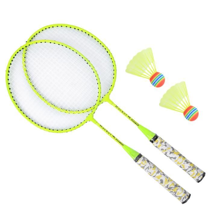 ZJCHAO Ensemble de raquette de badminton Kit de Raquette de Badminton avec 2 Balles Jeu de Sport Extérieur Jouet d'Enfant Garçons