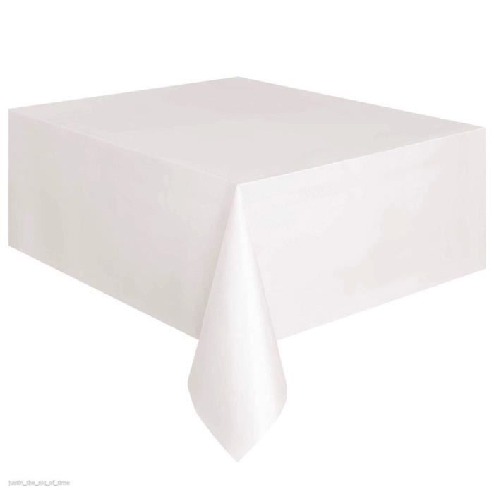 Set Accessoire Cuisine Nappe Anniversaire Couleur Unie Jetable Carrée Blanche Blanc 51