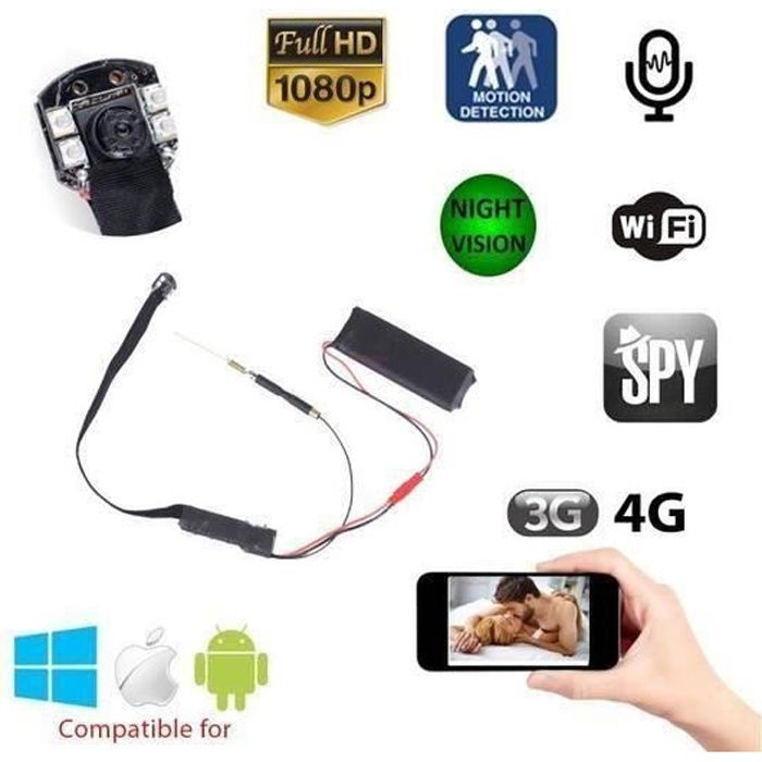 HD1080 Mini Wifi IP Caméra Espion Vision de nuit 64Go LIA21095