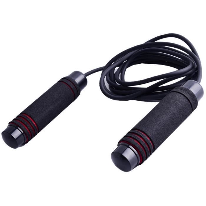 Corde à Sauter Corde de Vitesse Longueur 3m réglable pour la Remise en Forme, la Perte de Poids, Crossfit - Rouge