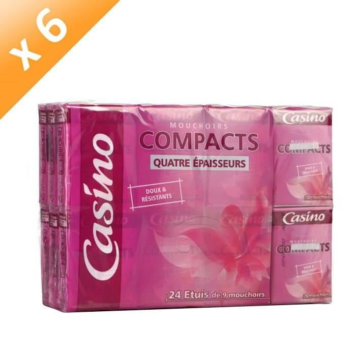 Mouchoirs Blanc Compact - 24 pièces - Lot de 9 x 6