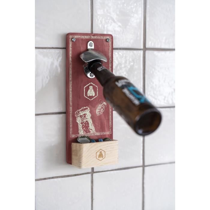 LAGUIOLE - Décapsuleur Ouvre Bouteille Mural - bois de pin - multicolore