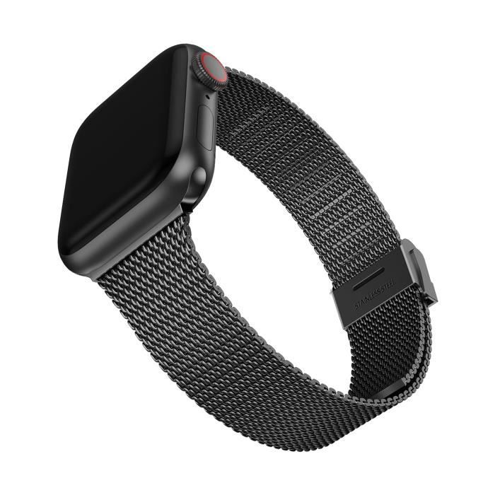 Compatible avec Bracelet Apple Watch 3 4 5 6 7 Se, Bracelet Libération Rapide Maille Réglable en Acier Inoxydable 44mm 42mm 45mm