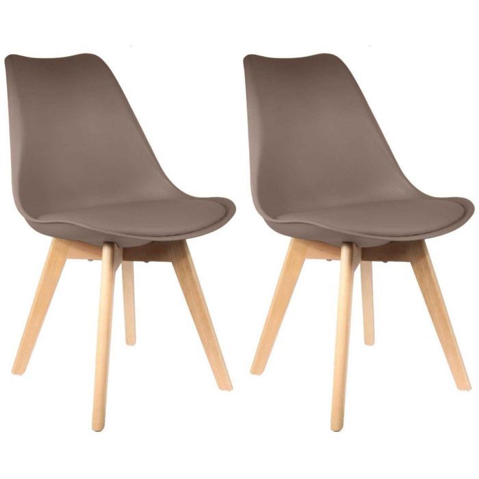 Chaise scandinave avec coussin - Taupe