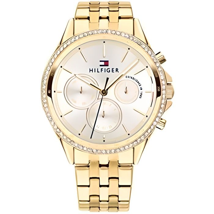 Tommy Hilfiger - Femmes Multi-Cadrans Quartz Montre avec Bracelet en Or Plaqué 1781977
