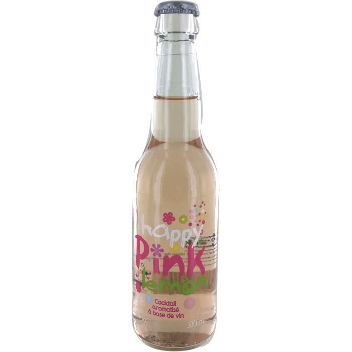 Happy Pink Lemon - Cocktail Aromatisé à Base de Vin - 33 cl