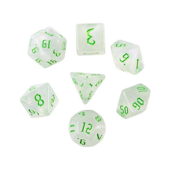 Milisten – Set De 10 Dés Polyédriques Blancs – Acrylique, 2,5 Cm – Pour Jeux De Société, éducation Et Jeux De Rôle – Léger Et Portable