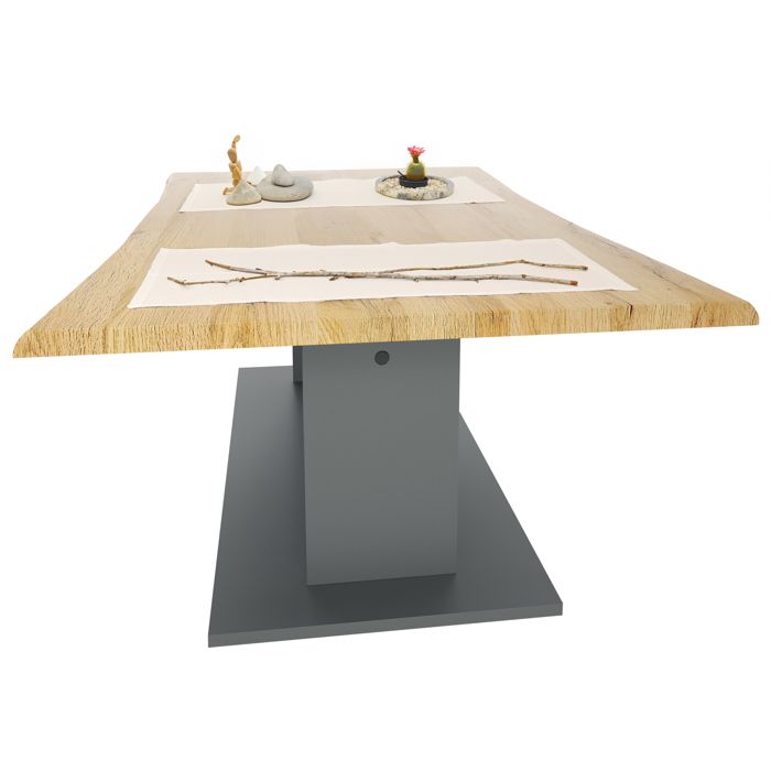 table de salon table basse melo en anthracite avec plateau de dessus en chêne nature 102 x 40 x 67,5 cm