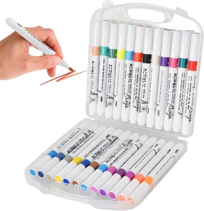Arrtx Stylos de peinture acrylique - Marqueurs acryliques 36D couleurs
