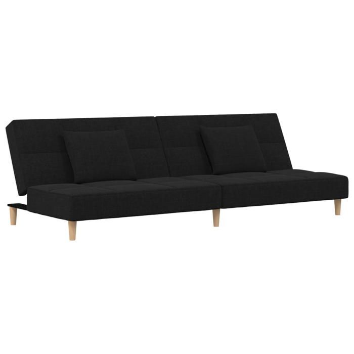 BEAU Canapé-lit à 2 places avec deux oreillers noir tissu SS0000255808