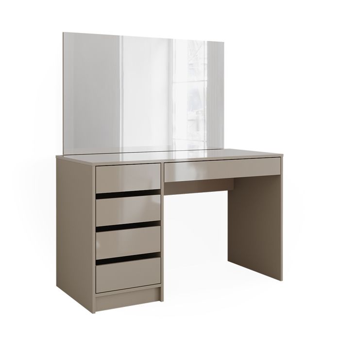 Bureau ADA Blanc Avec 4 Tiroirs Et Armoire - 125x75x55 Cm - Idéal Chambre D'enfant, Bureau Ou Salon