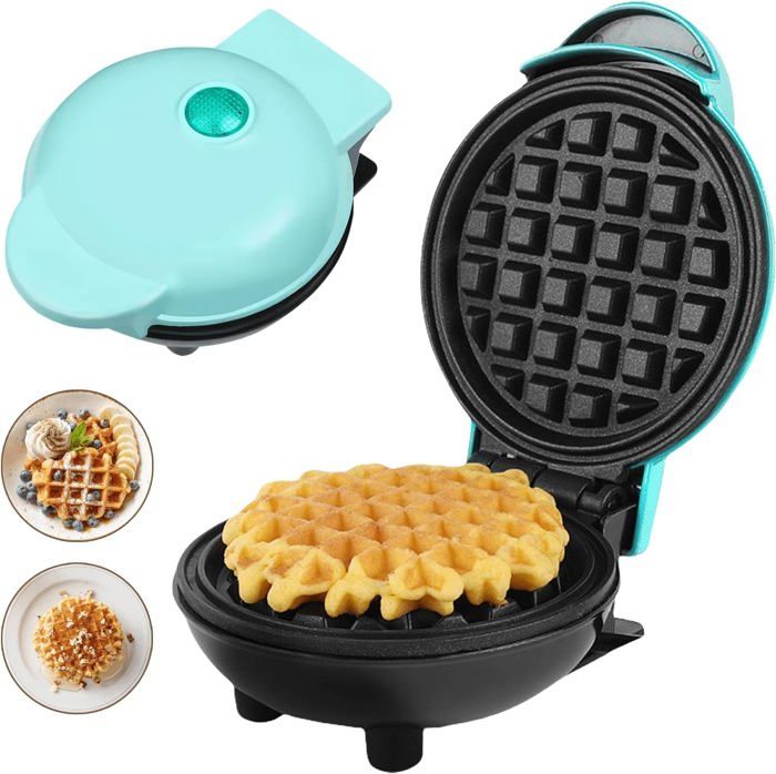 Mini Gaufrier En Cœur RISVOWO - 350W Anti-Adhésif | Petit Déjeuner Rapide