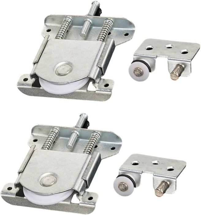 Lot de 2 pièces coulissantes pour porte de garde-robe roues rouleaux guides avec tampon amortisseur capacité de charge 20 kg