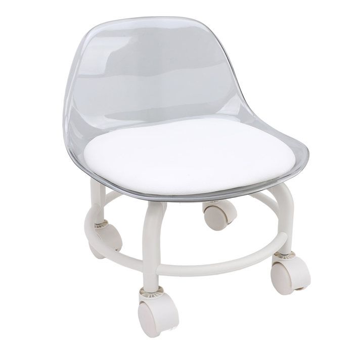 OMABETA Tabouret à faible rouleau Tabouret à faible roule sport avec Blanc transparent